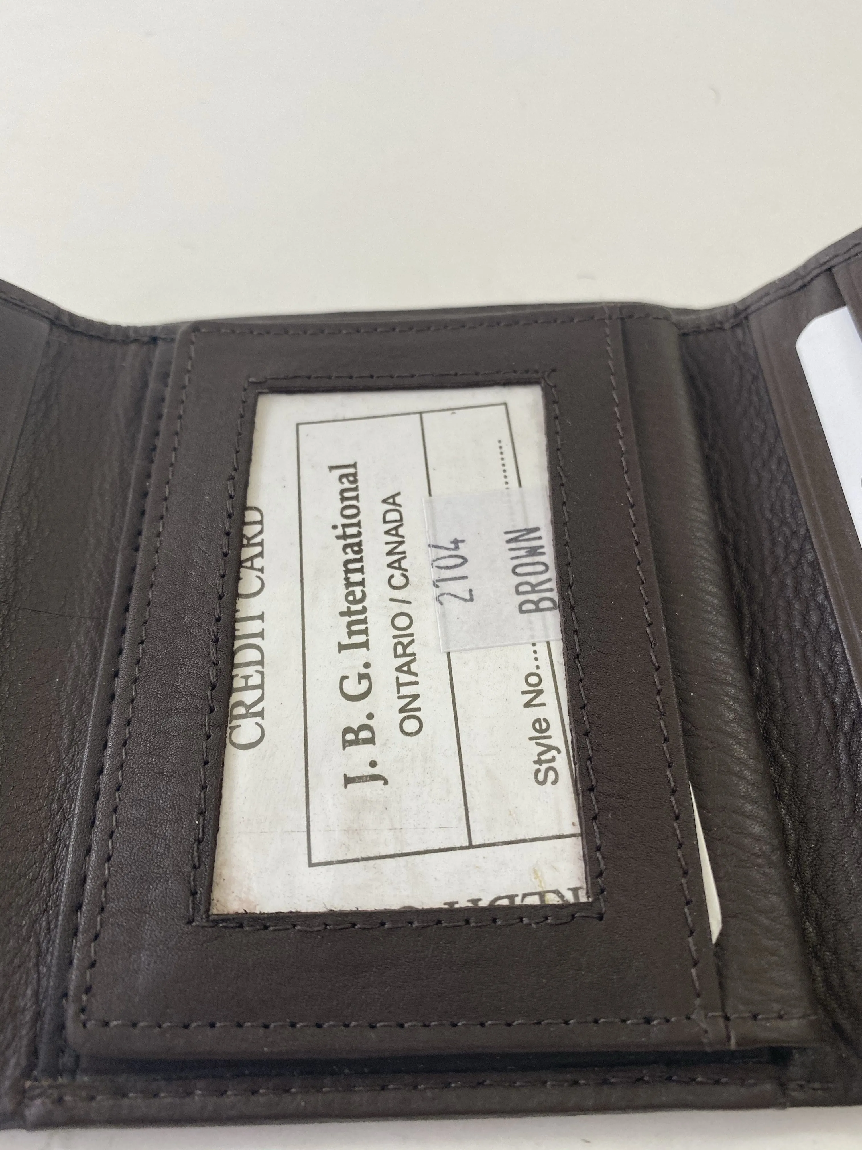 Trifold Wallet Featuring ID Window, 12 Credit Card Slots with Genuine Leather - 2104
