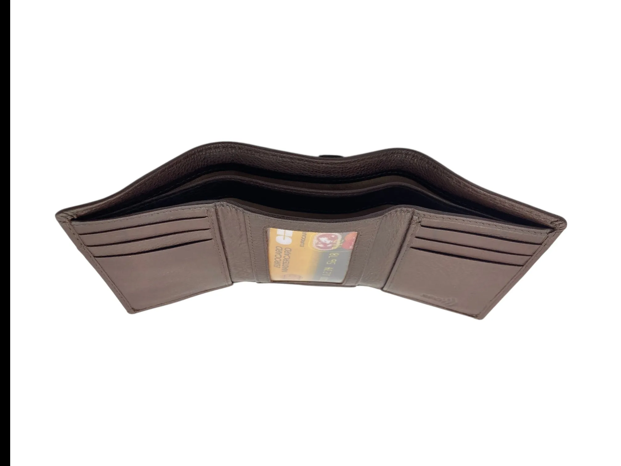 Trifold Wallet RFID Slim Wallets 10 Card Double Stitch # 1508 [Elastic]