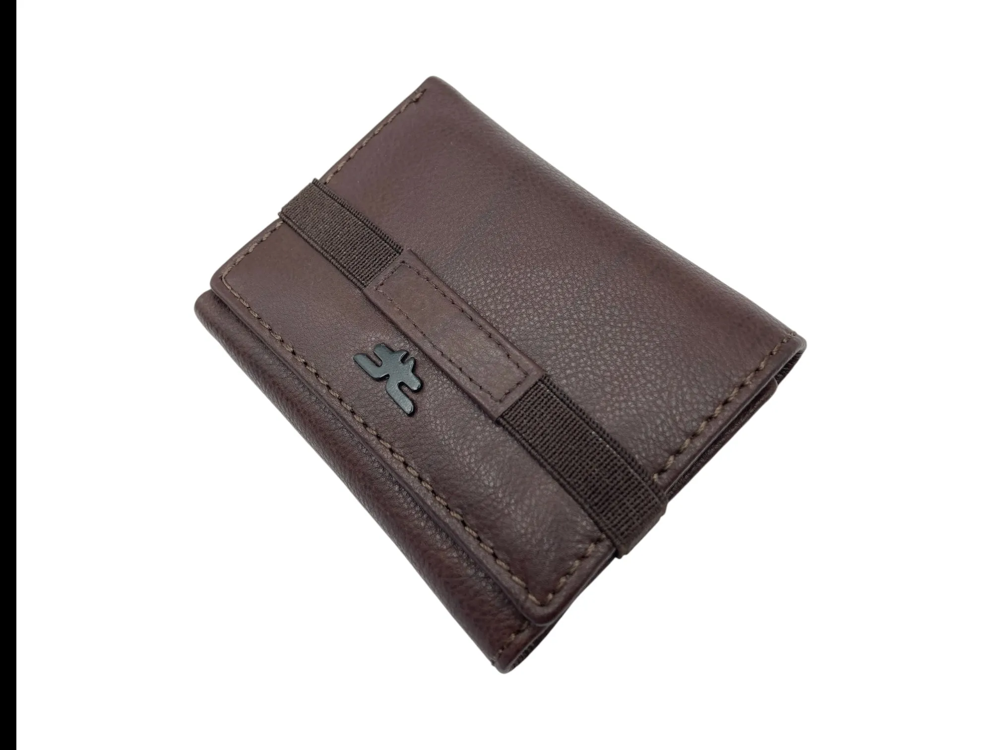 Trifold Wallet RFID Slim Wallets 10 Card Double Stitch # 1508 [Elastic]