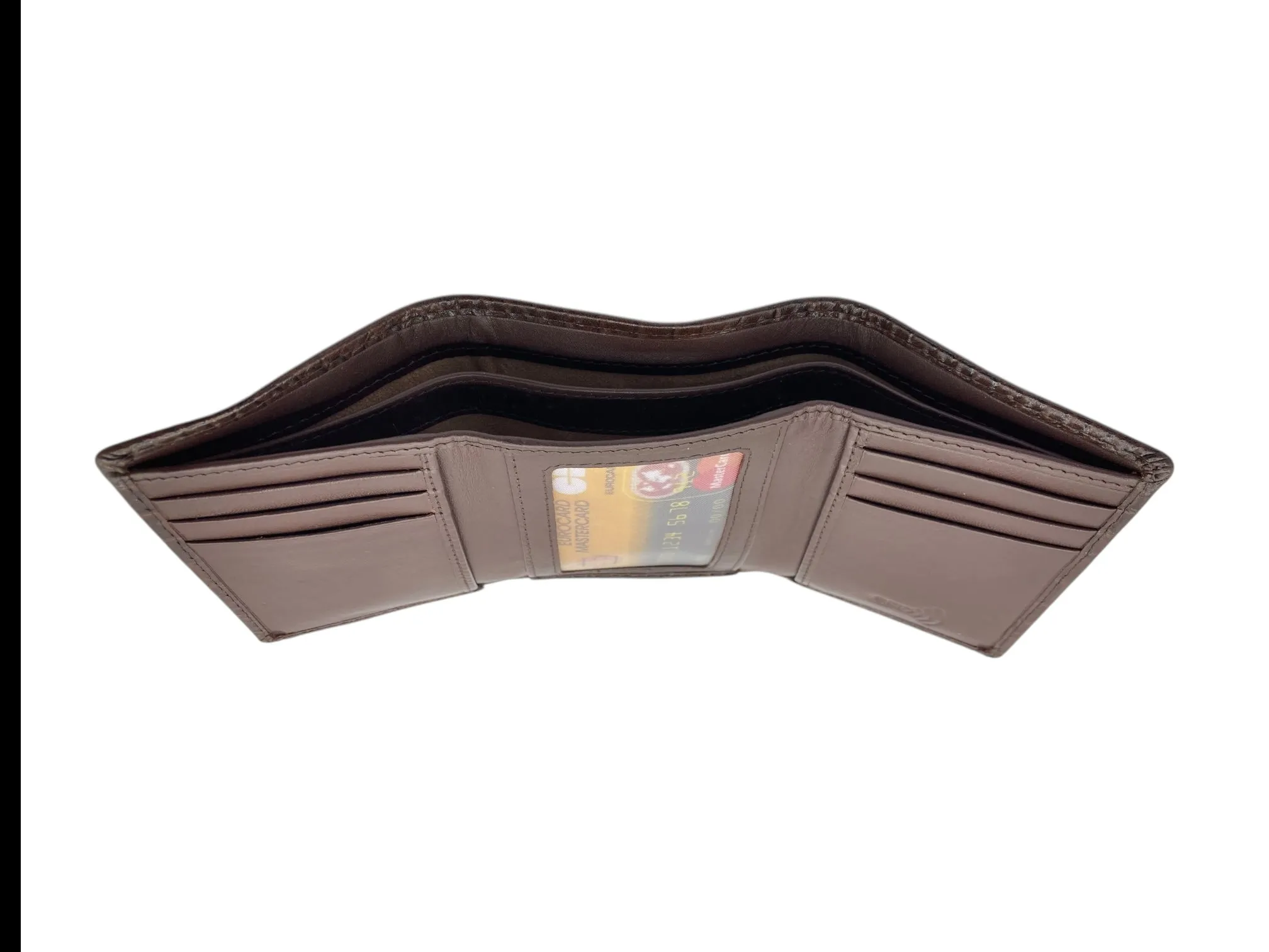 Trifold Wallet RFID Slim Wallets 10 Card Double Stitch # 1508 [Elastic]