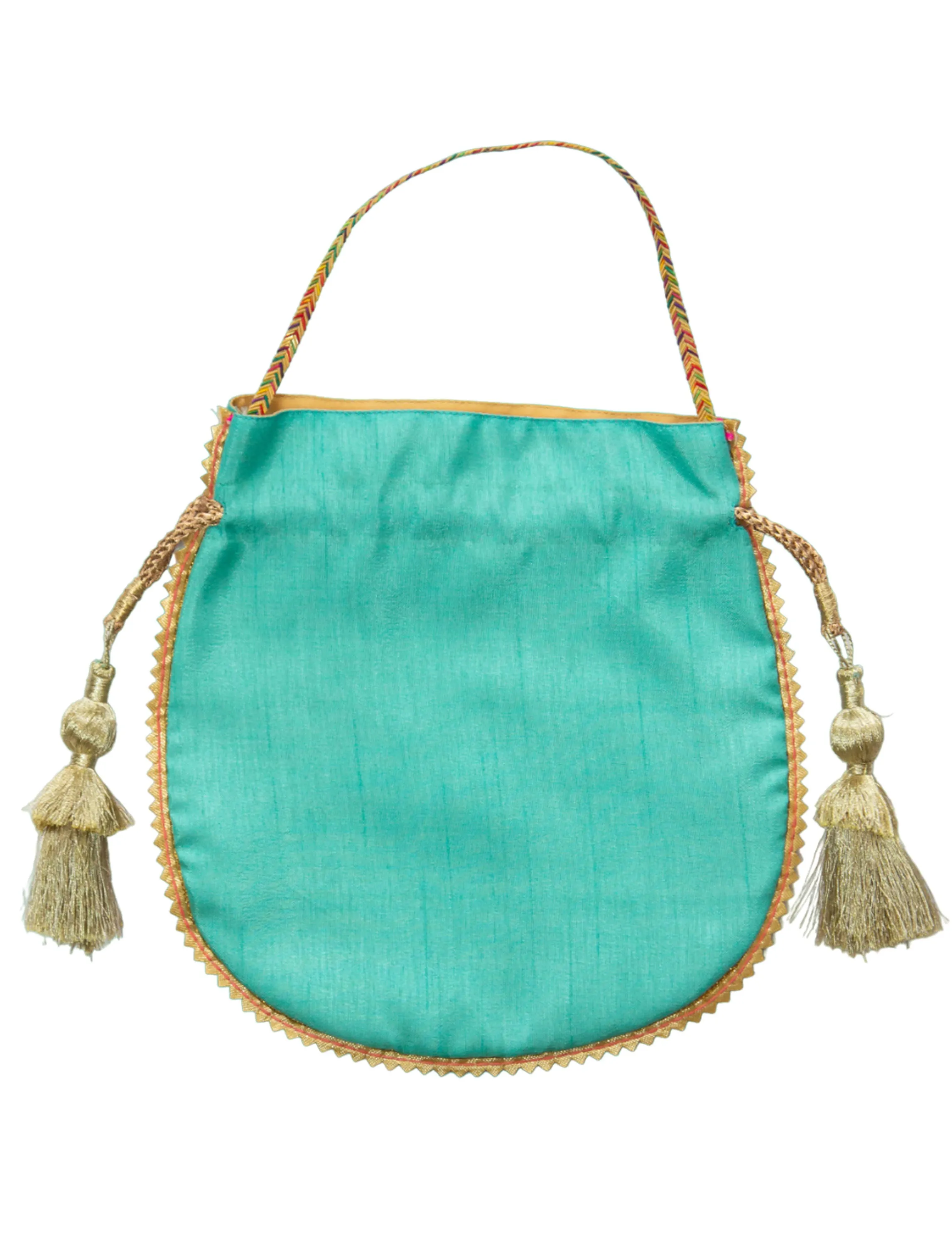 Turquoise Beauty Embroidered Potli Clutches