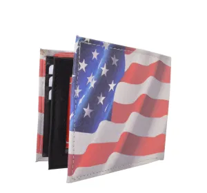 USA Print Inside & Out Genuine Leather Wallet