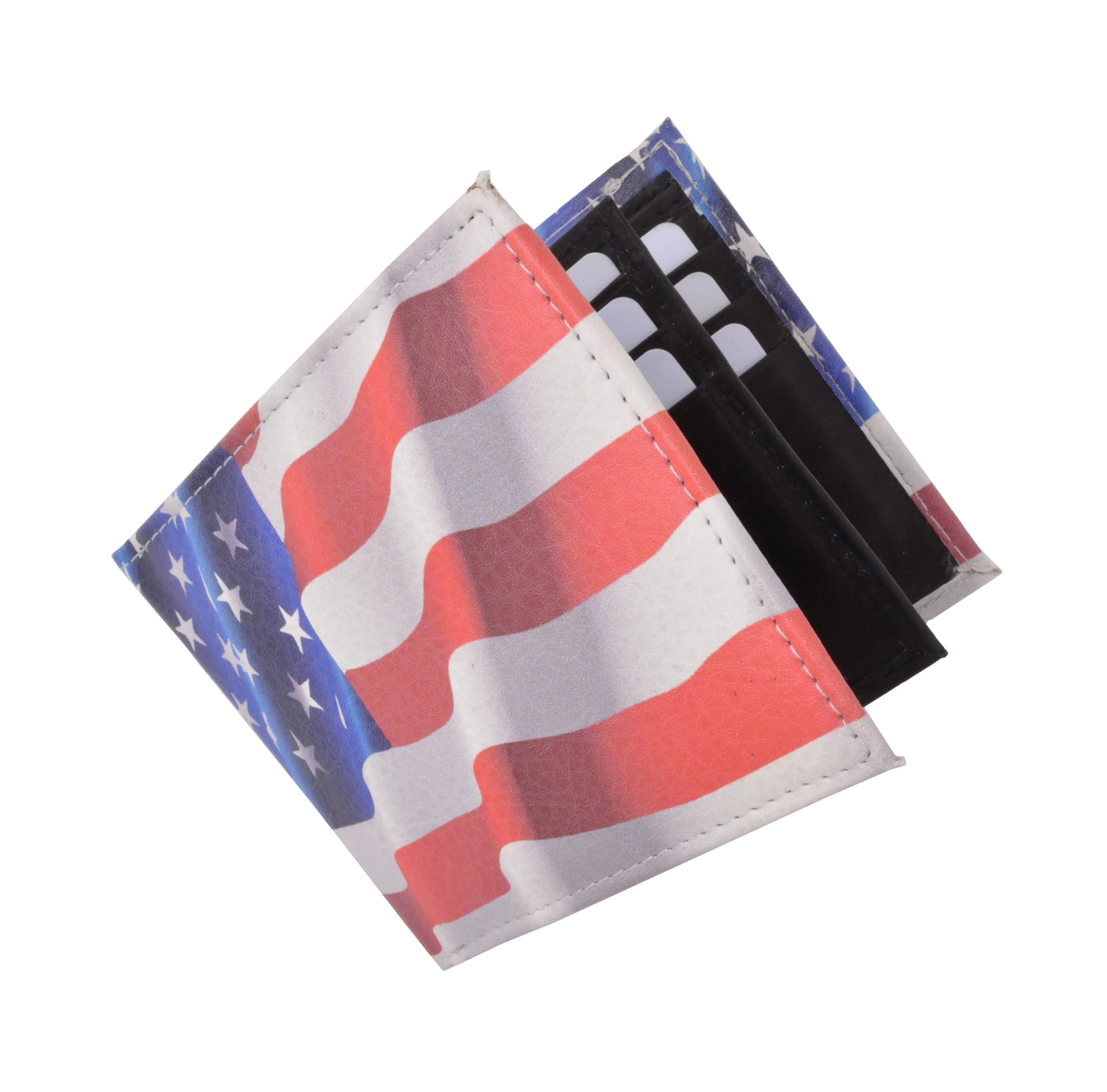 USA Print Inside & Out Genuine Leather Wallet
