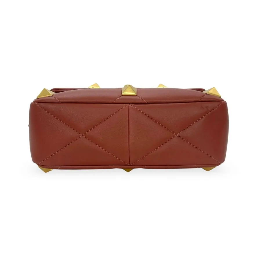 VALENTINO: Calfskin Small Roman Stud Chain Bag