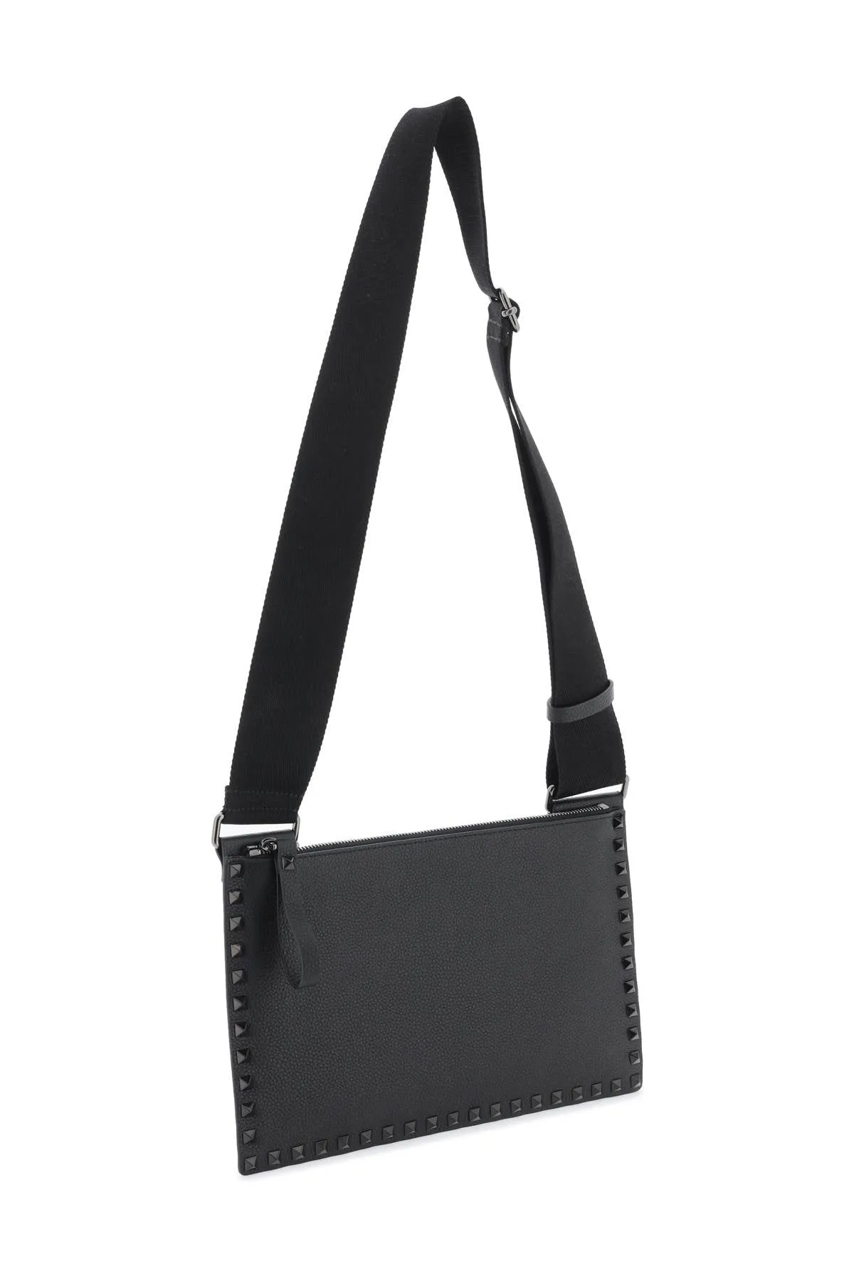 Valentino garavani rockstud flat crossbody bag 4Y2B0C42KSP NERO