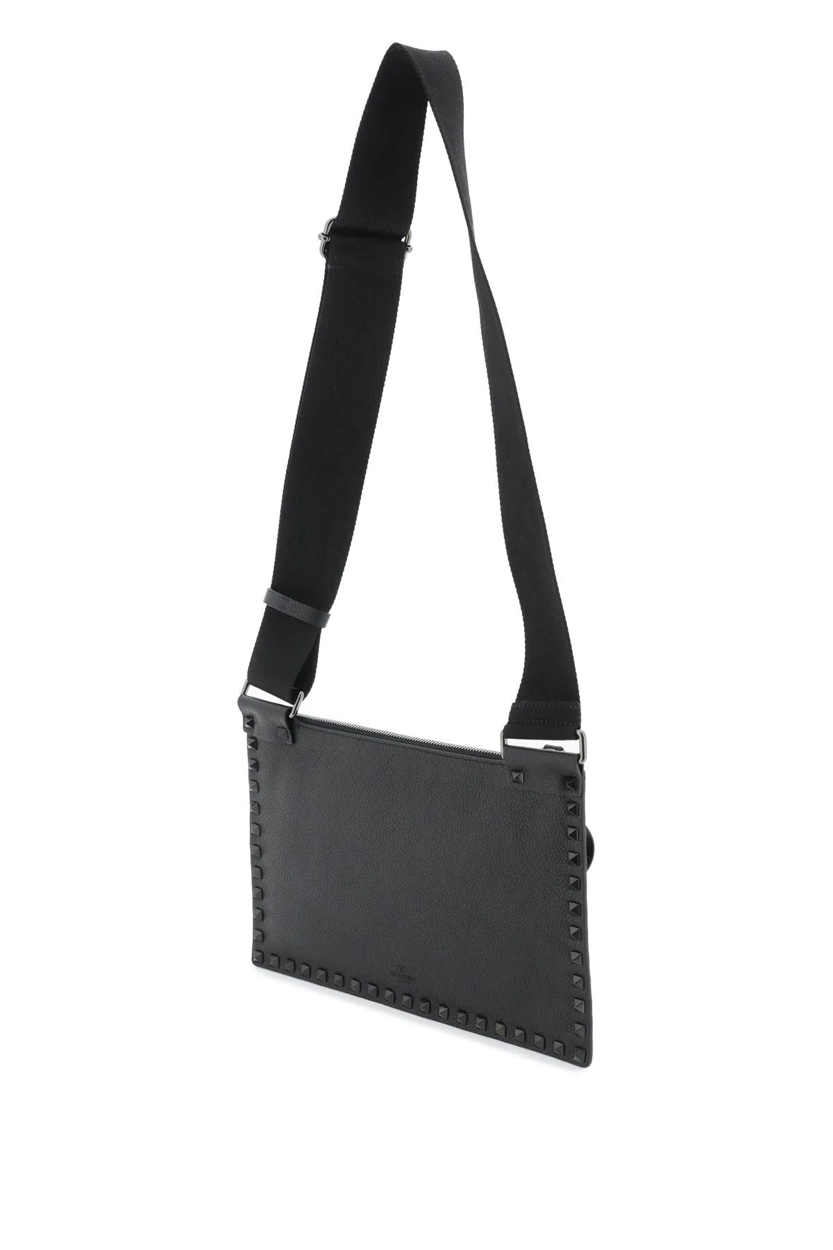 Valentino garavani rockstud flat crossbody bag 4Y2B0C42KSP NERO