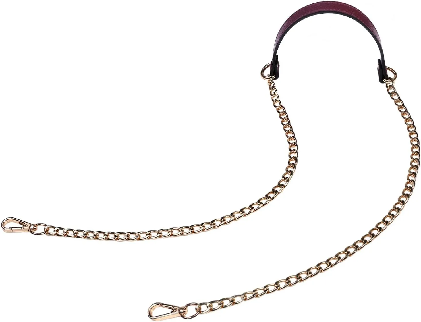 VanEnjoy 12MM Replacement Chain & Genuine Leather Shoulder Crossbody Straps for Handbags Purse Bags (Black) (Purple)