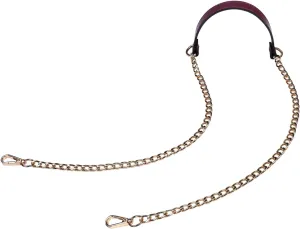 VanEnjoy 12MM Replacement Chain & Genuine Leather Shoulder Crossbody Straps for Handbags Purse Bags (Black) (Purple)