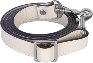 VanEnjoy Full Grain Leather Adjustable Crossbody Straps Replacement - 0.7 Wide, 25-51 Long (Beige-Silver Buckles)