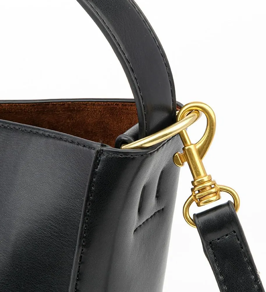 Vegan Leather Bucket Crossbody Bags for Women Small Shoulder Tote Purses Handbags Ladies Vintage Satchels 2pcs