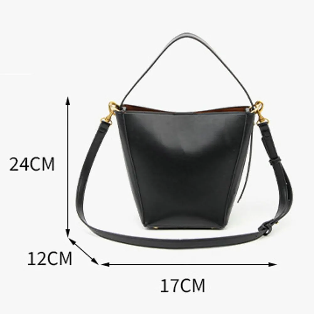 Vegan Leather Bucket Crossbody Bags for Women Small Shoulder Tote Purses Handbags Ladies Vintage Satchels 2pcs