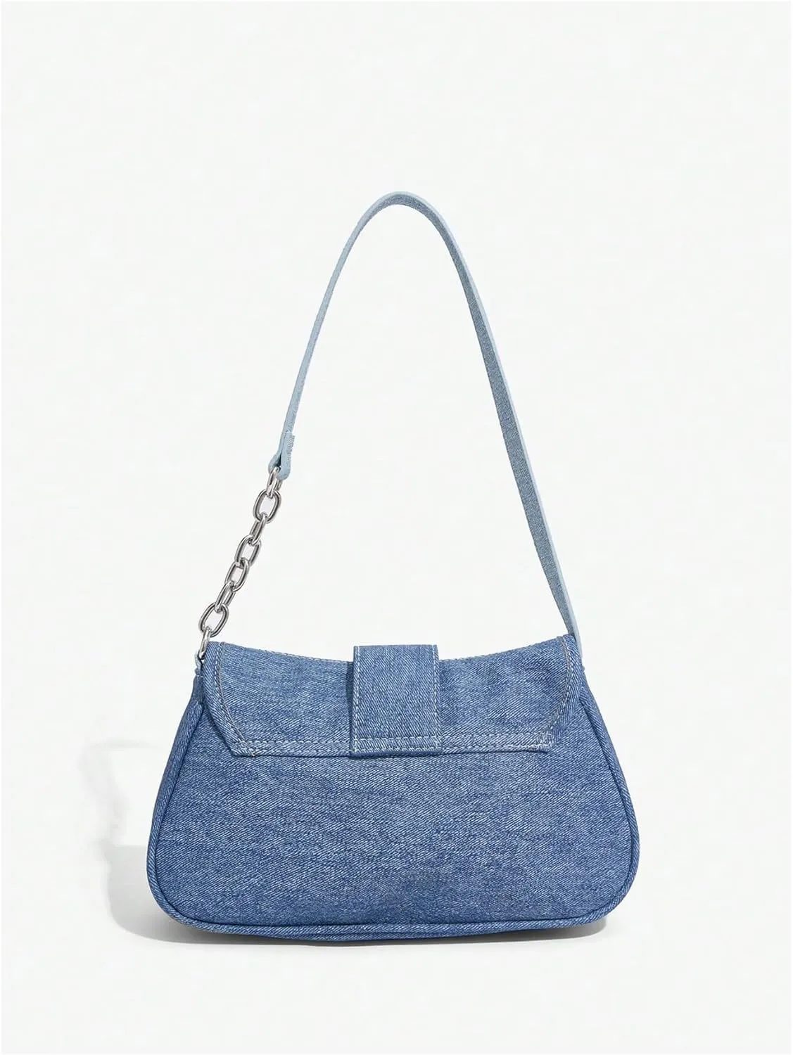 Verdusa Women's Flap Shoulder Bags Denim Handbags Underarm Satchel Handbag