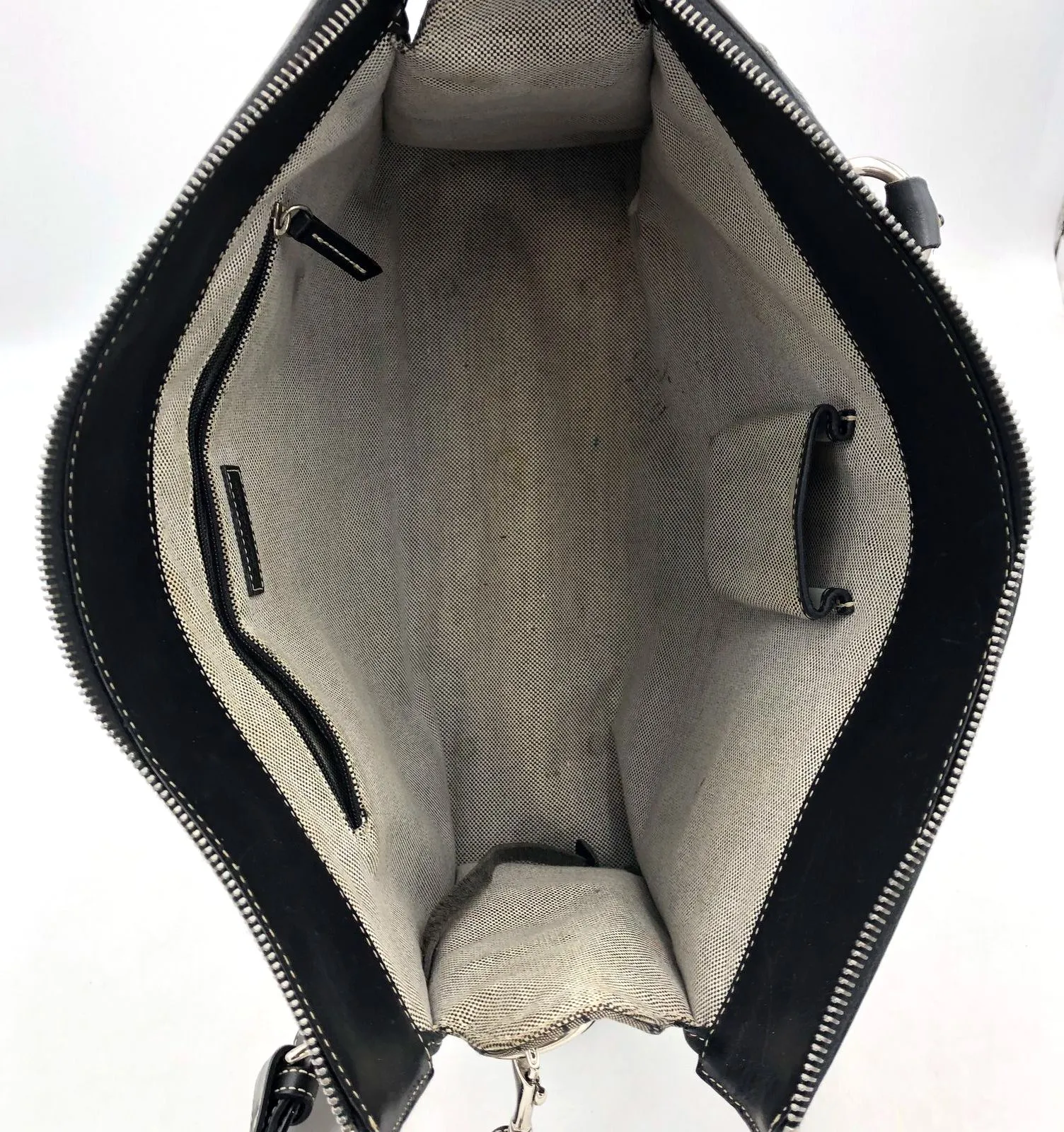 Vintage Authentic Dooney & Bourke Gray Black Luxury Satchel Bag - COA Included