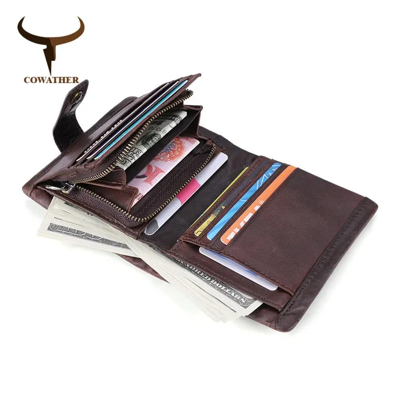 Vintage Fashion Cowhide Wallets: Top-Quality Genuine Cow Leather