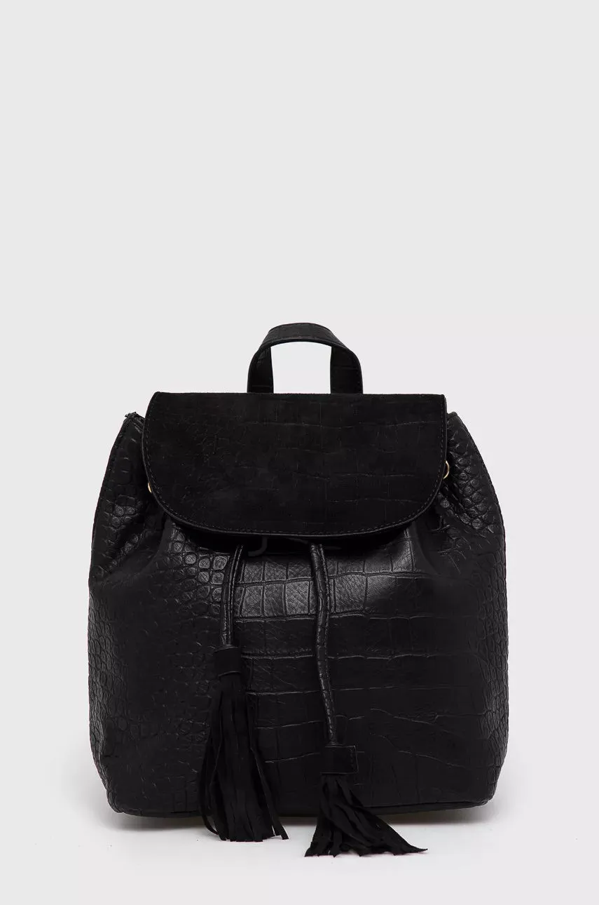 Vintage leather backpack - Black