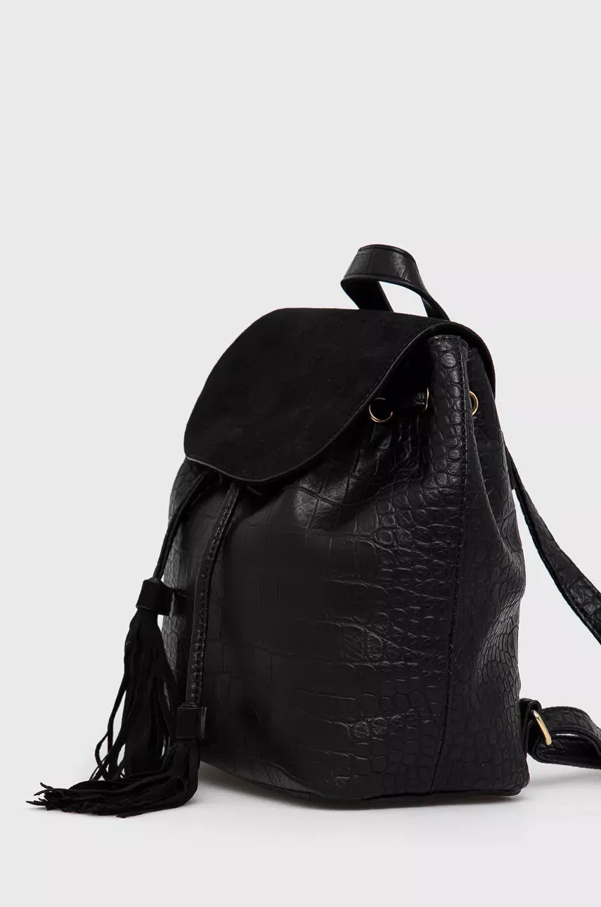 Vintage leather backpack - Black