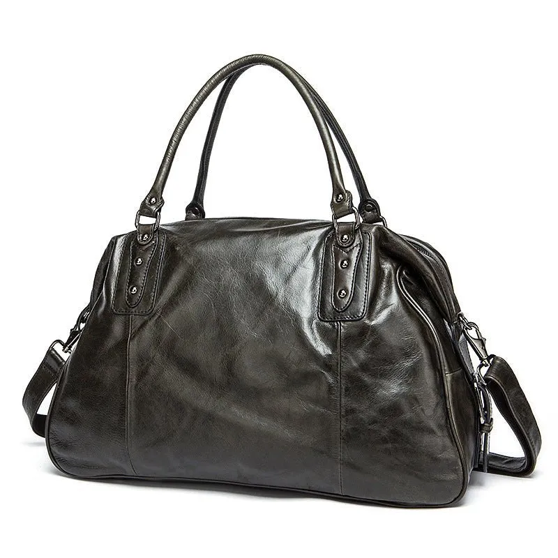 Vintage Leather Travel Weekender Bag for Mens/ Womens