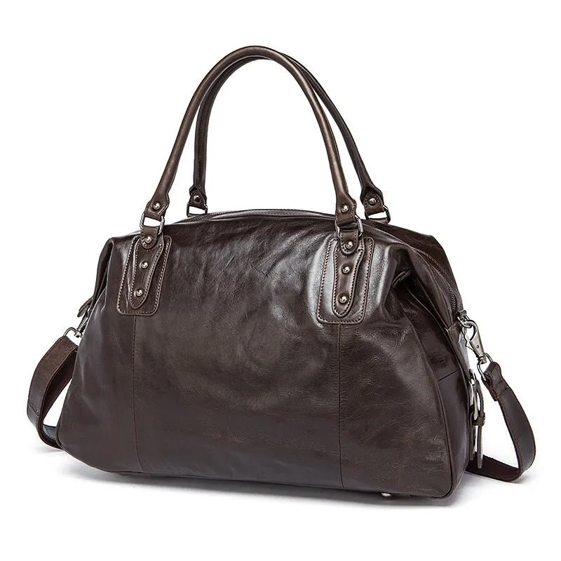 Vintage Leather Travel Weekender Bag for Mens/ Womens