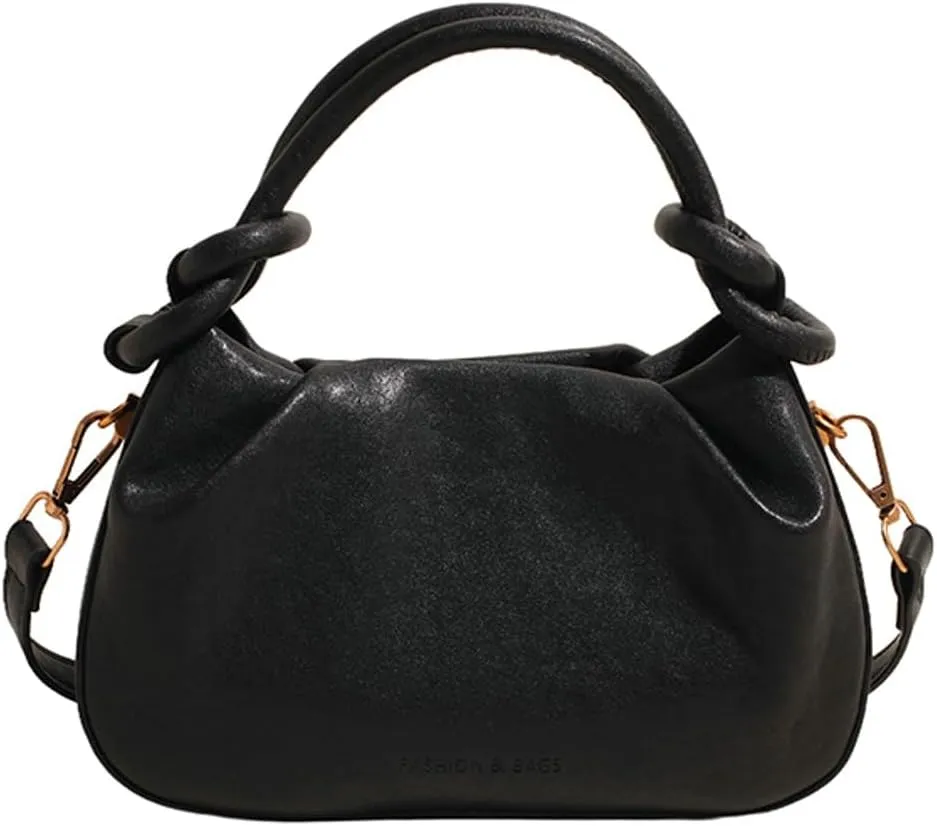 Vintage Small Handbags Purse for Women Vegan Leather Crossbody Shoulder Bag Chic Dating Dumpling Satchels
