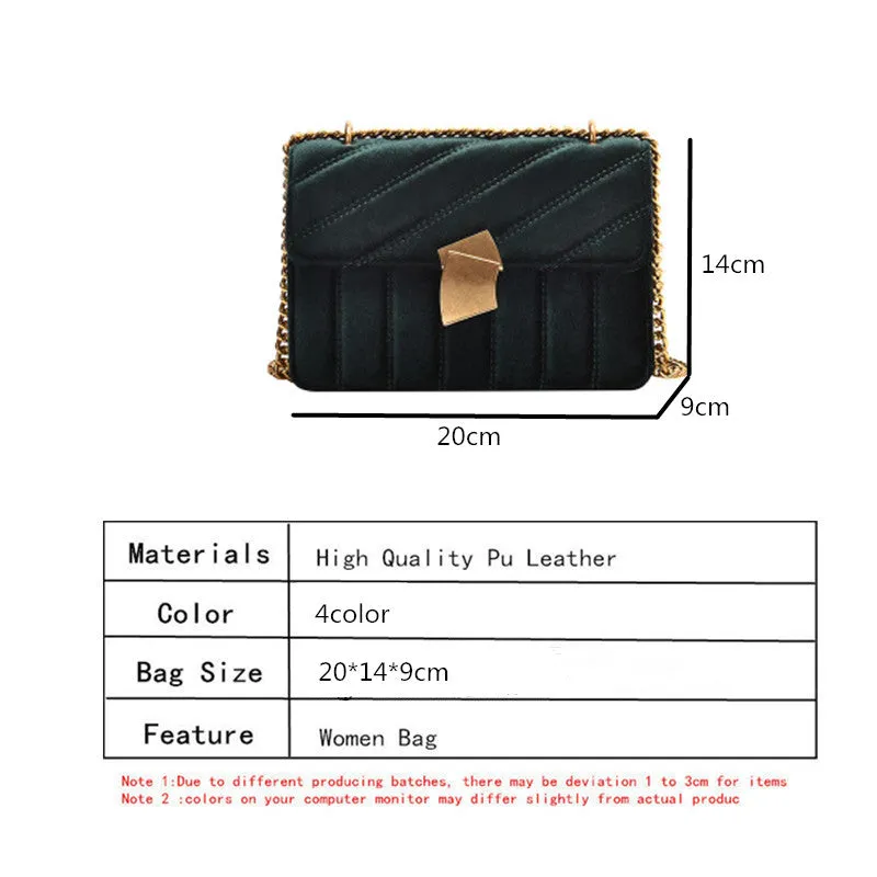 Vintage Velvet Chain Evening Clutch Bag Crossbody Handbags