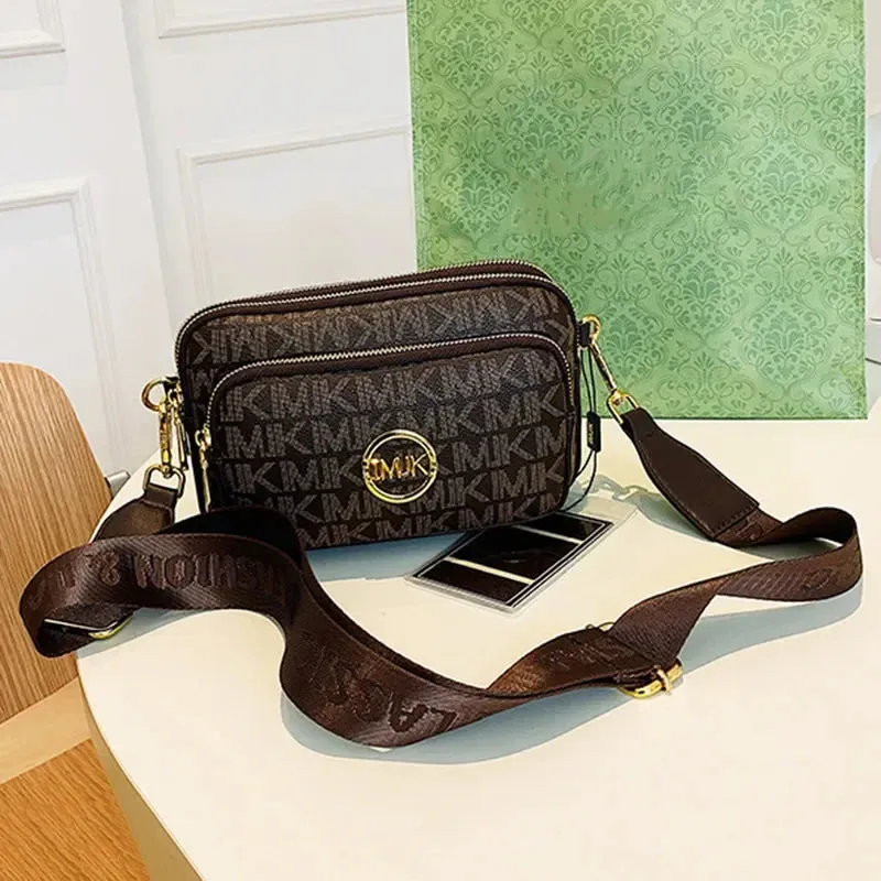 Vintage Women's Shoulder Bag: Printed Letter Crossbody Chest Bag with Adjustable Strap, Designer Luxury Soft Leather Waist Pack