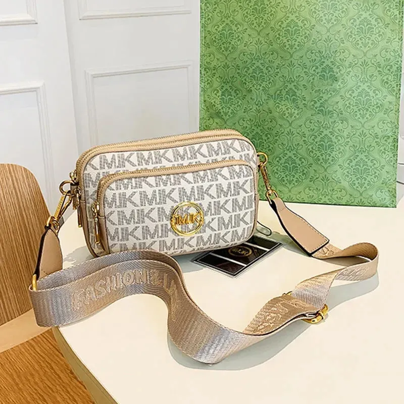 Vintage Women's Shoulder Bag: Printed Letter Crossbody Chest Bag with Adjustable Strap, Designer Luxury Soft Leather Waist Pack