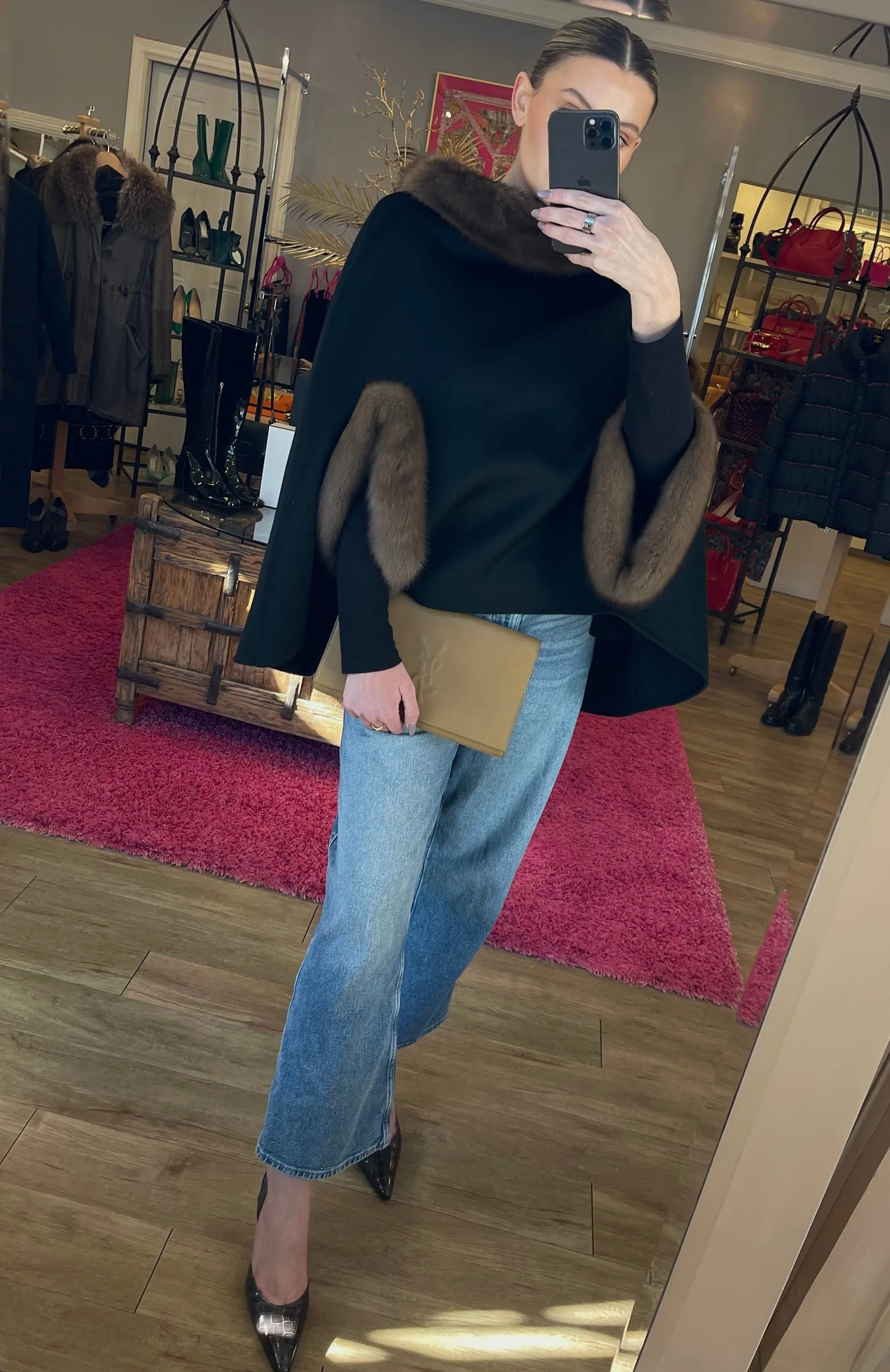 Vintage Yves Saint Laurent Brown Clutch