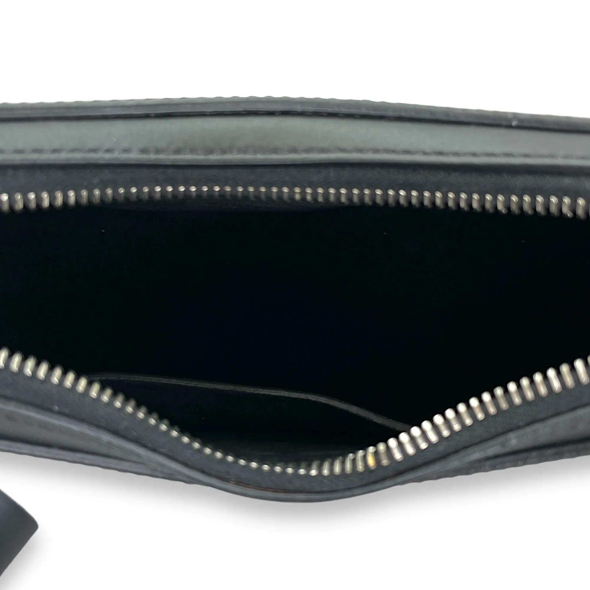 VLTN Hobo Small Black Shoulder Bag in Calfskin, Silver hardware