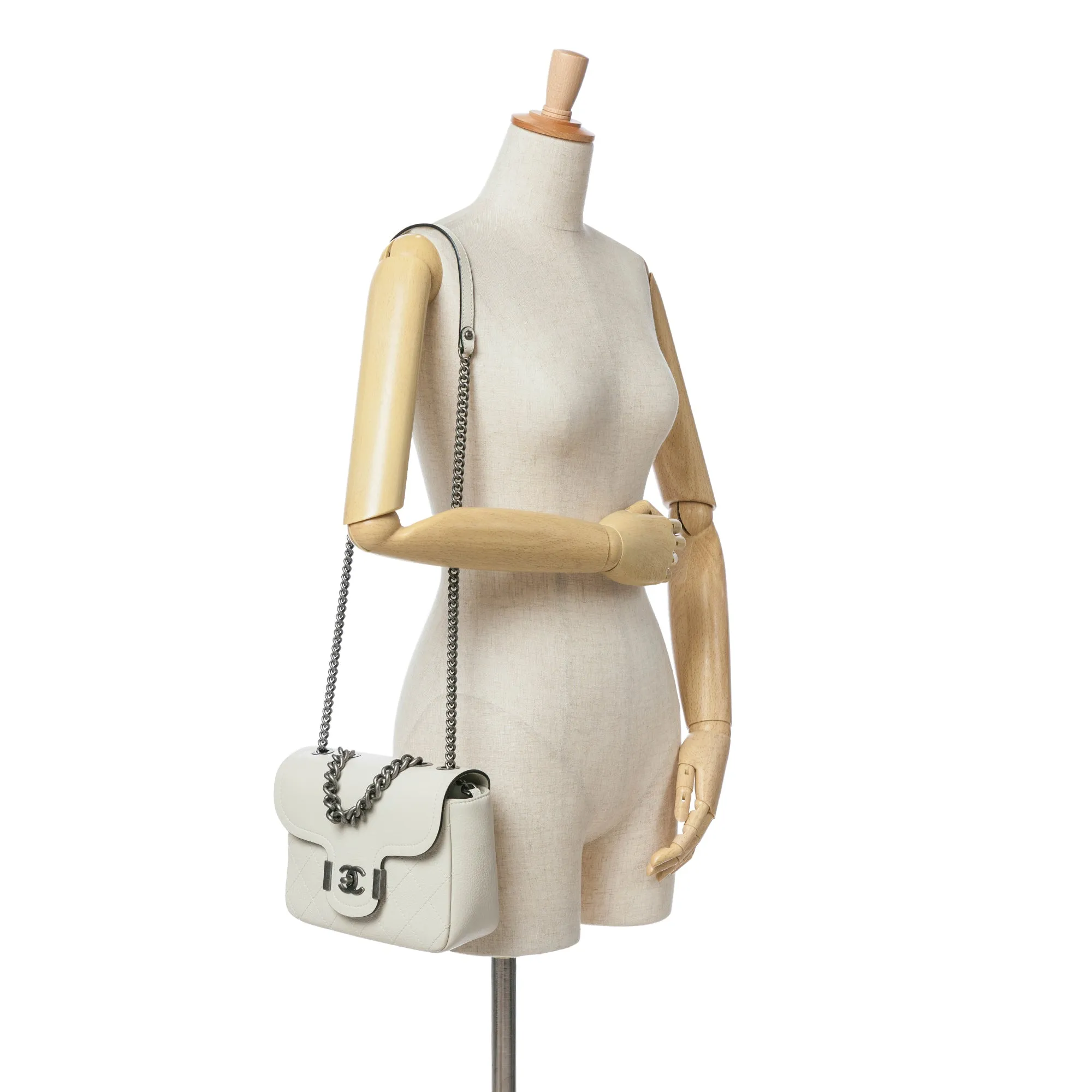 White Chanel Paris-Greece Calfskin Archi Chic Flap Satchel