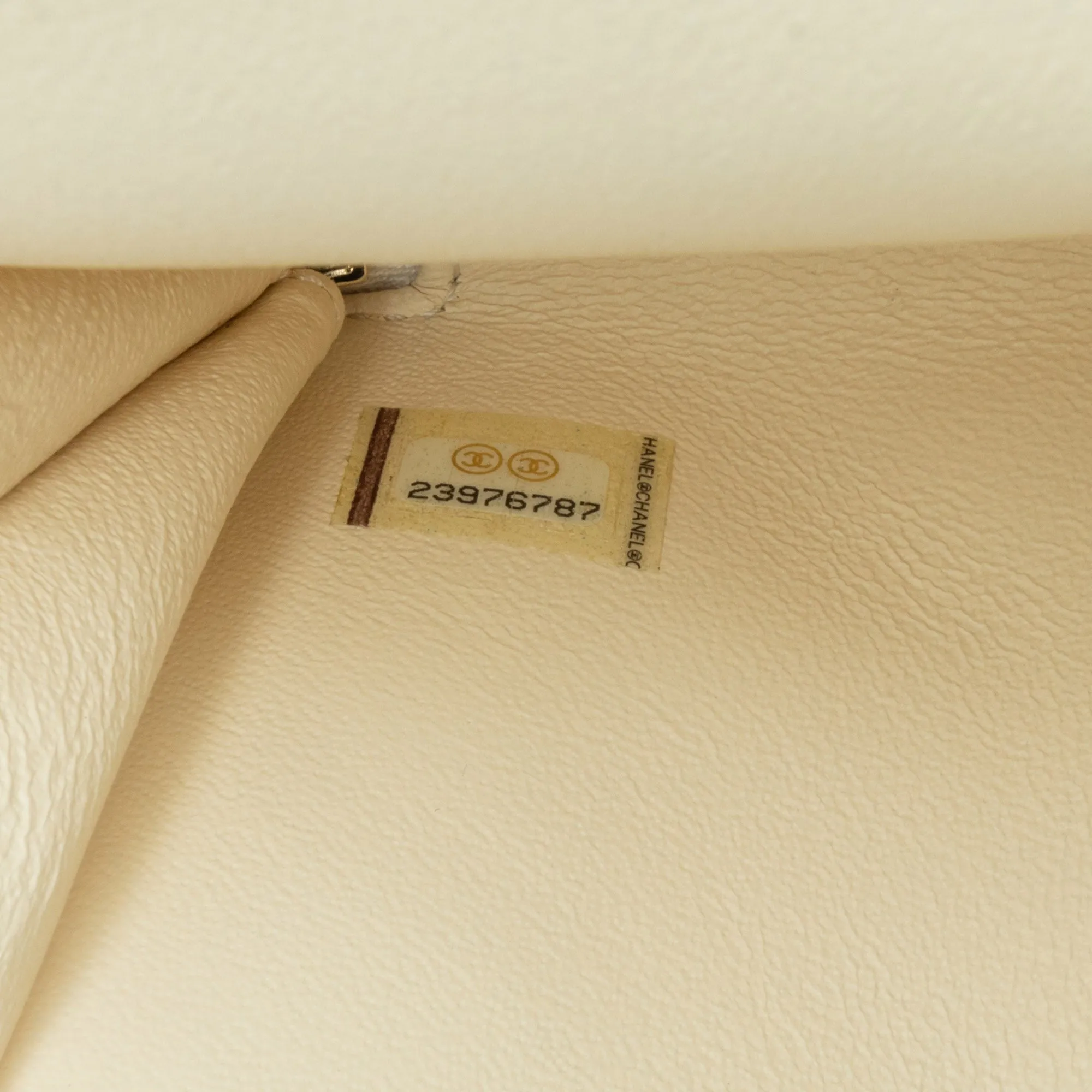 White Chanel Small Caviar Business Affinity Top Handle Flap Satchel