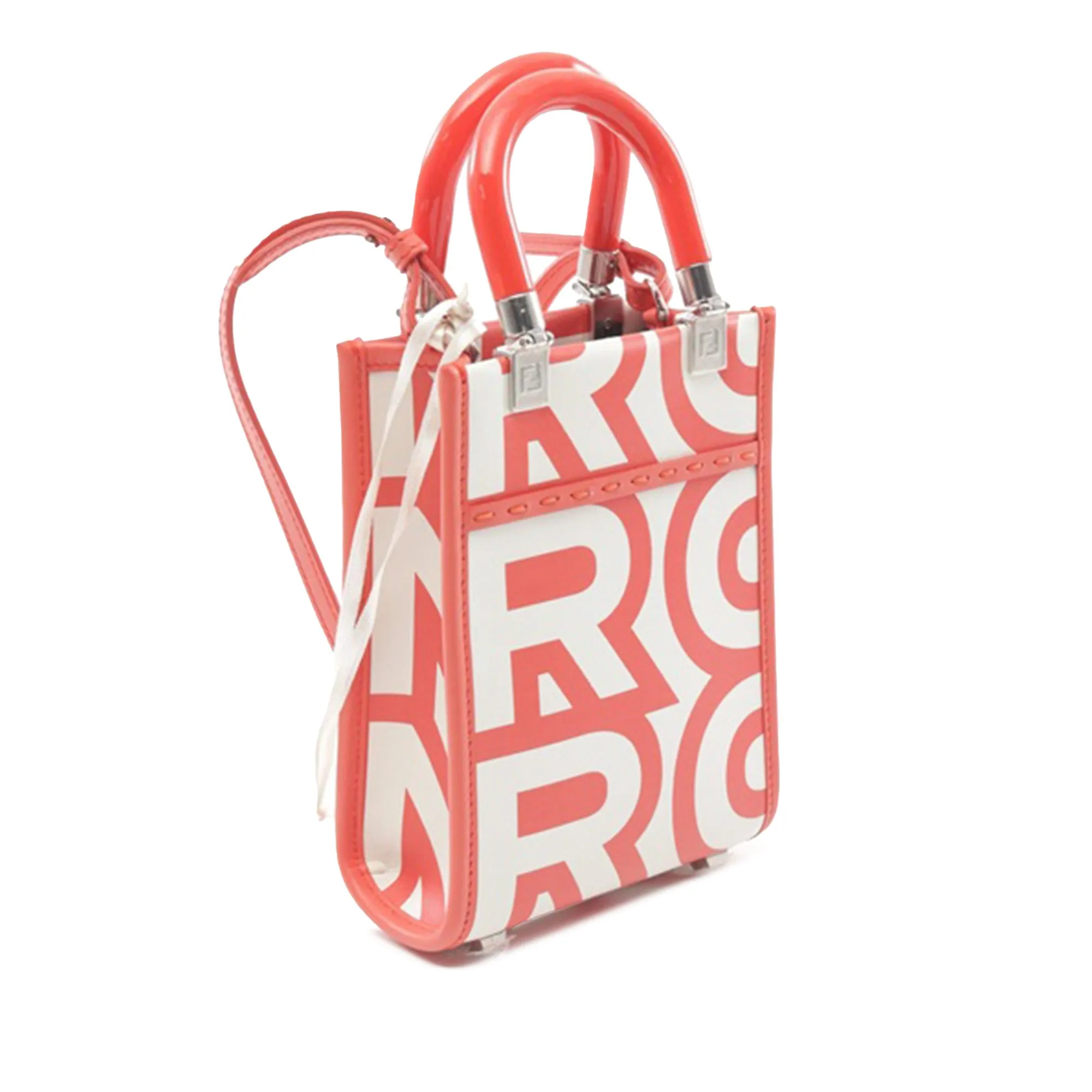 White Fendi Marc Jacobs Mini Leather Sunshine Shopper Tote Satchel