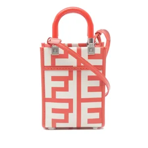 White Fendi Marc Jacobs Mini Leather Sunshine Shopper Tote Satchel