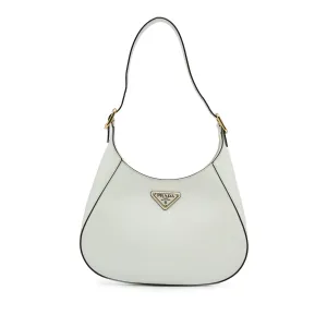 White Prada Spazzolato Cleo Hobo