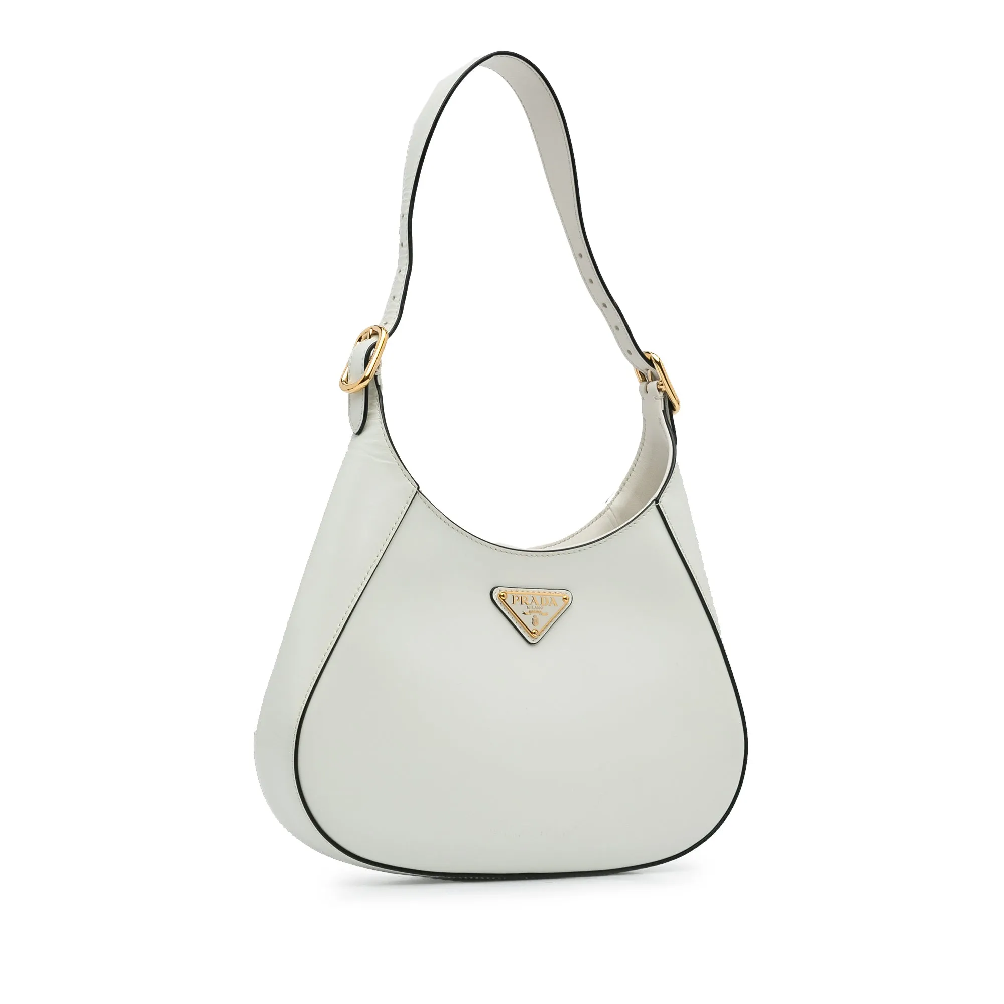 White Prada Spazzolato Cleo Hobo