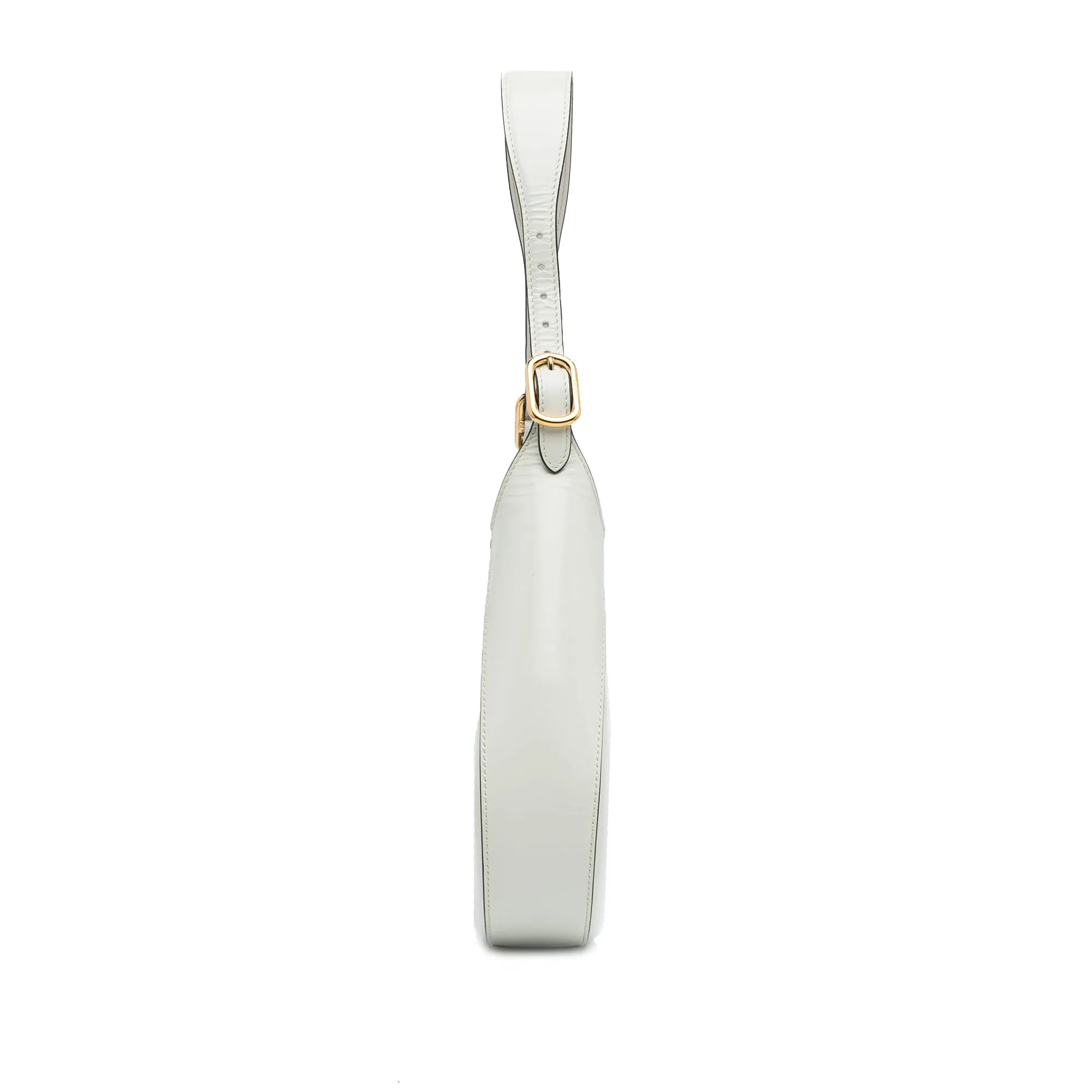 White Prada Spazzolato Cleo Hobo