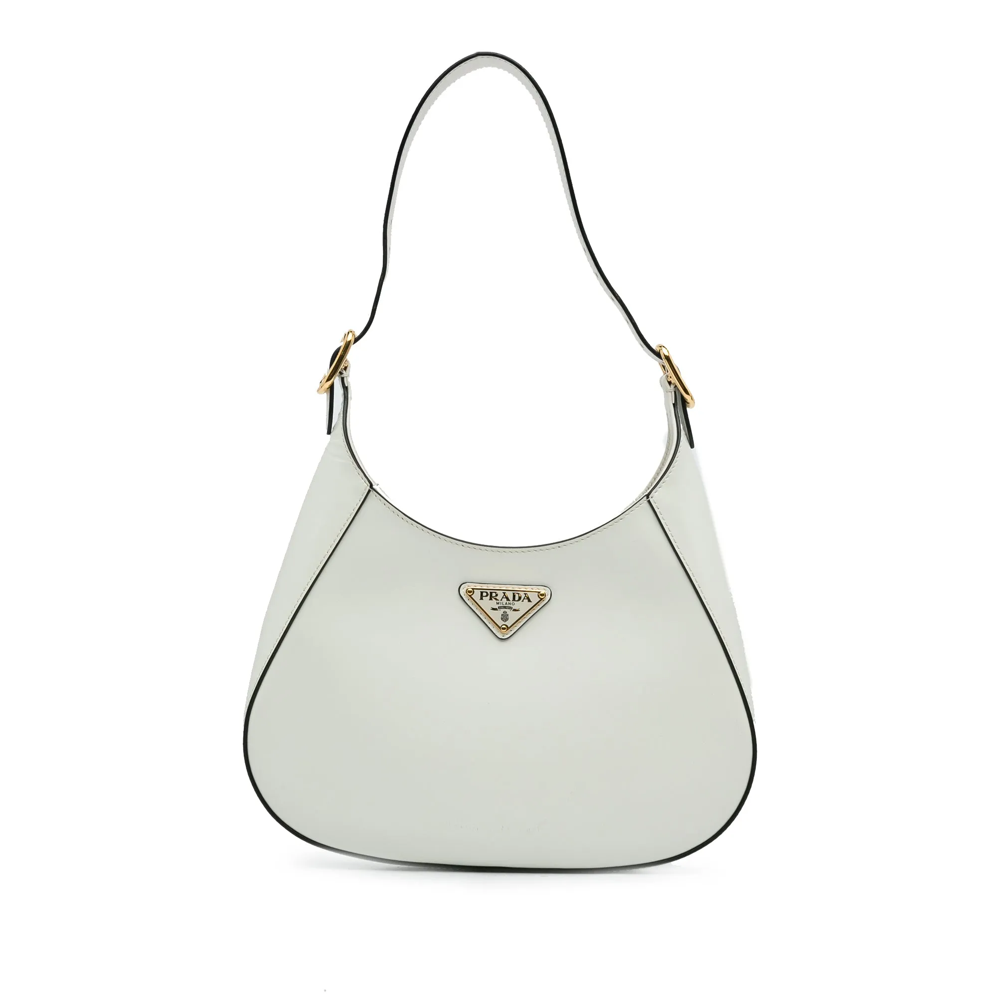 White Prada Spazzolato Cleo Hobo