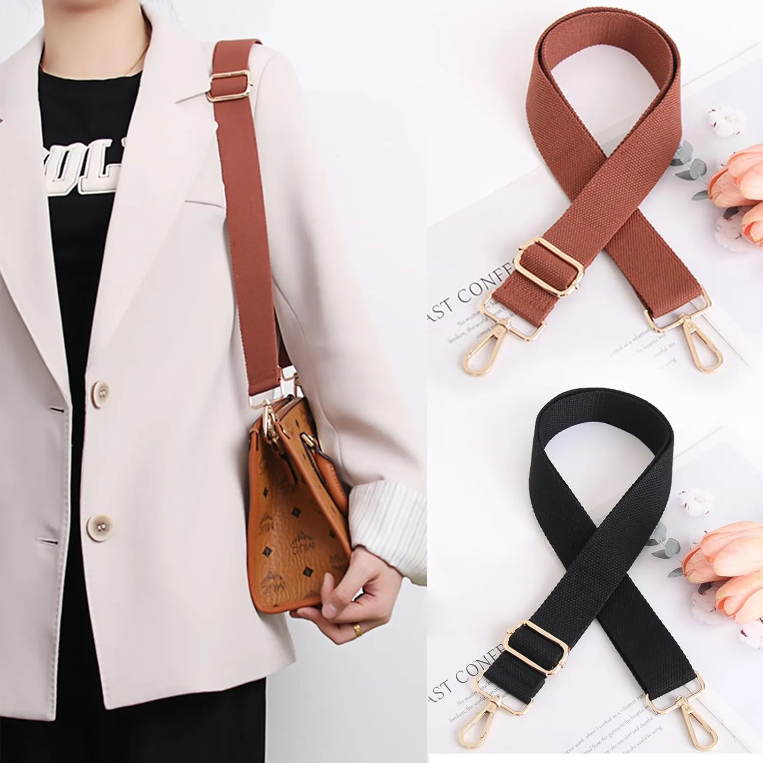 Wide Shoulder Strap Adjustable Replacement Belt Canvas Purse Strap Crossbody Bag Handbag Strap