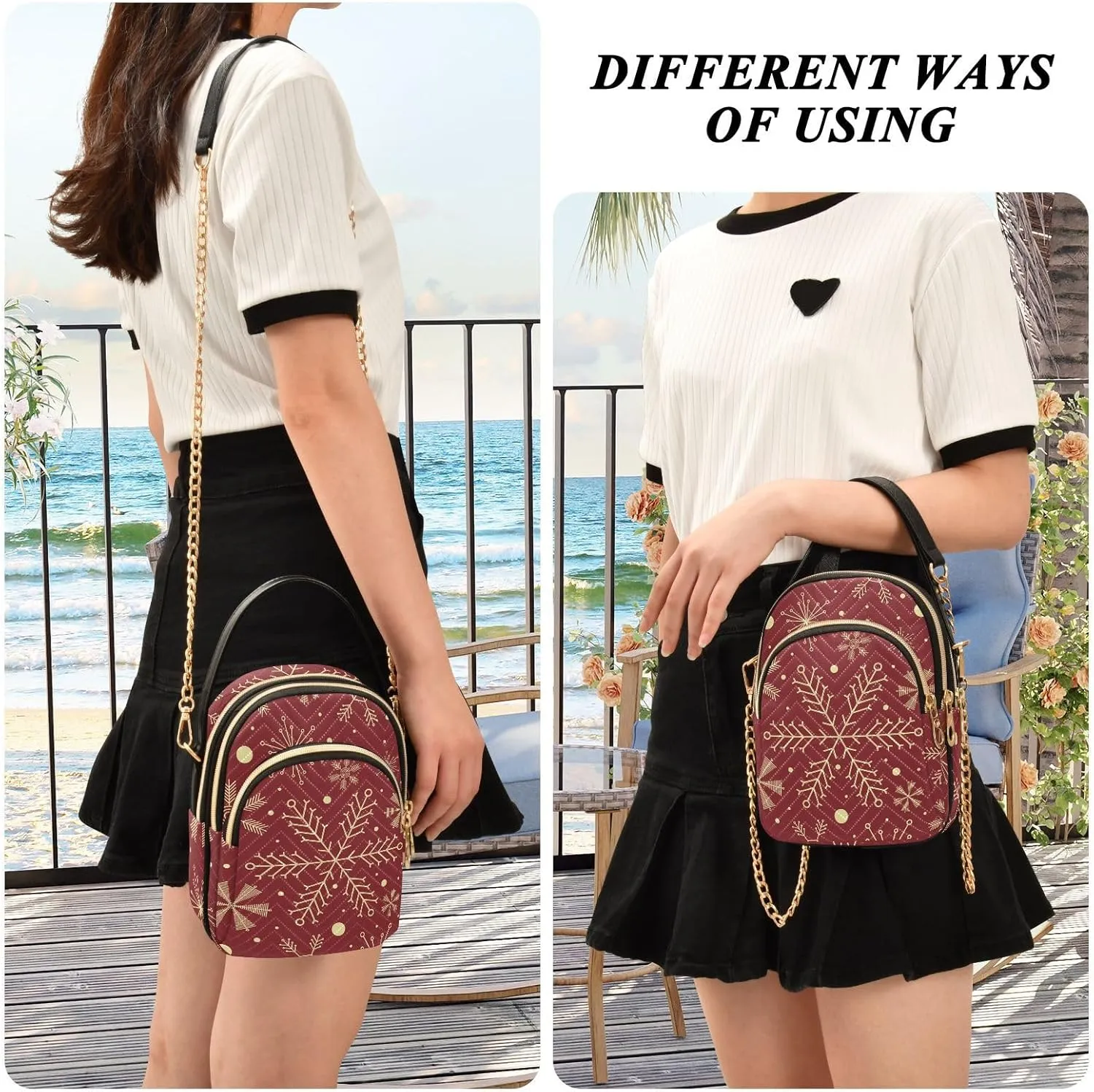 WIHVE Women Small Crossbody Bag Shoulder Bag Handbag with Chain Strap