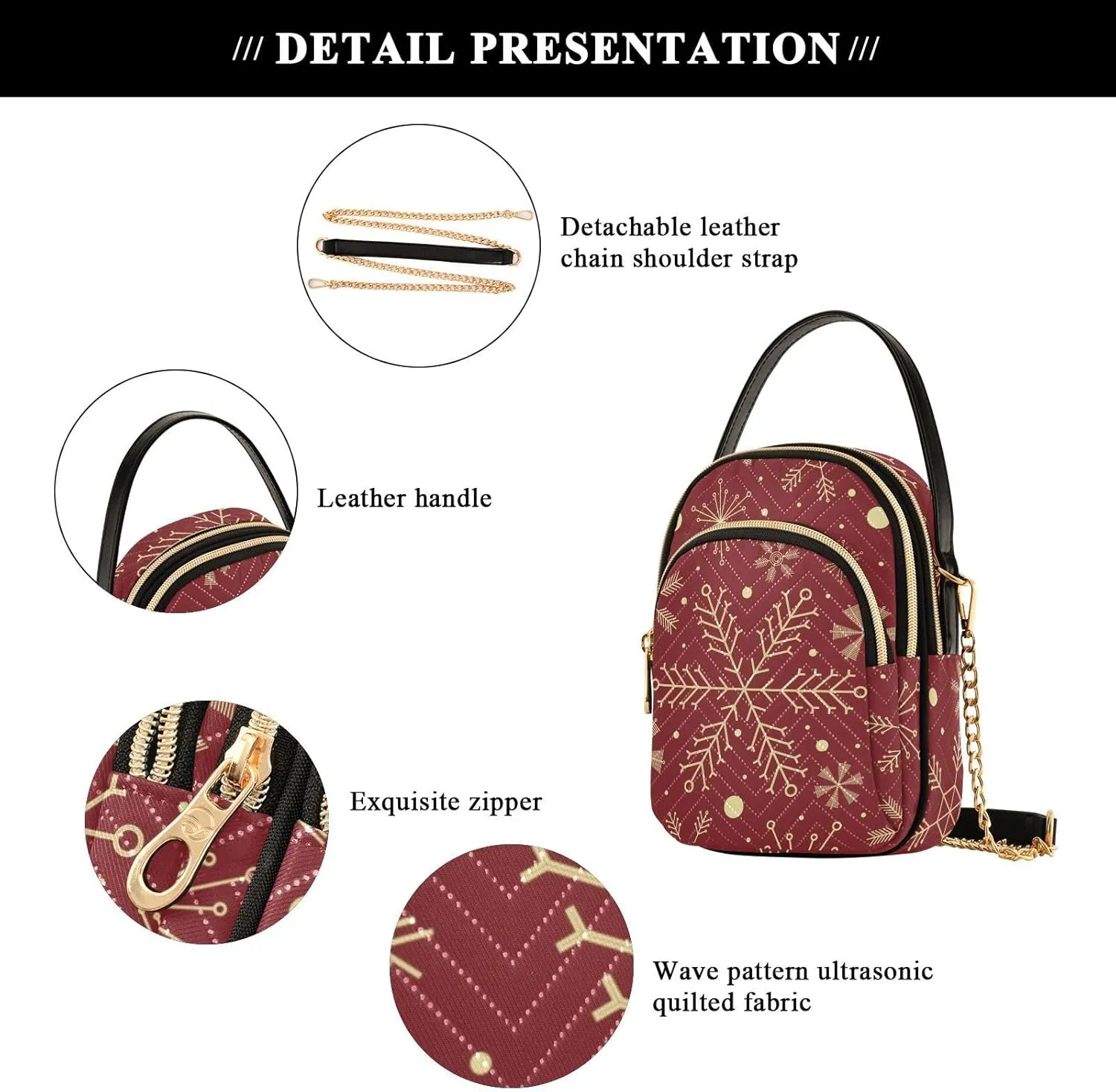 WIHVE Women Small Crossbody Bag Shoulder Bag Handbag with Chain Strap