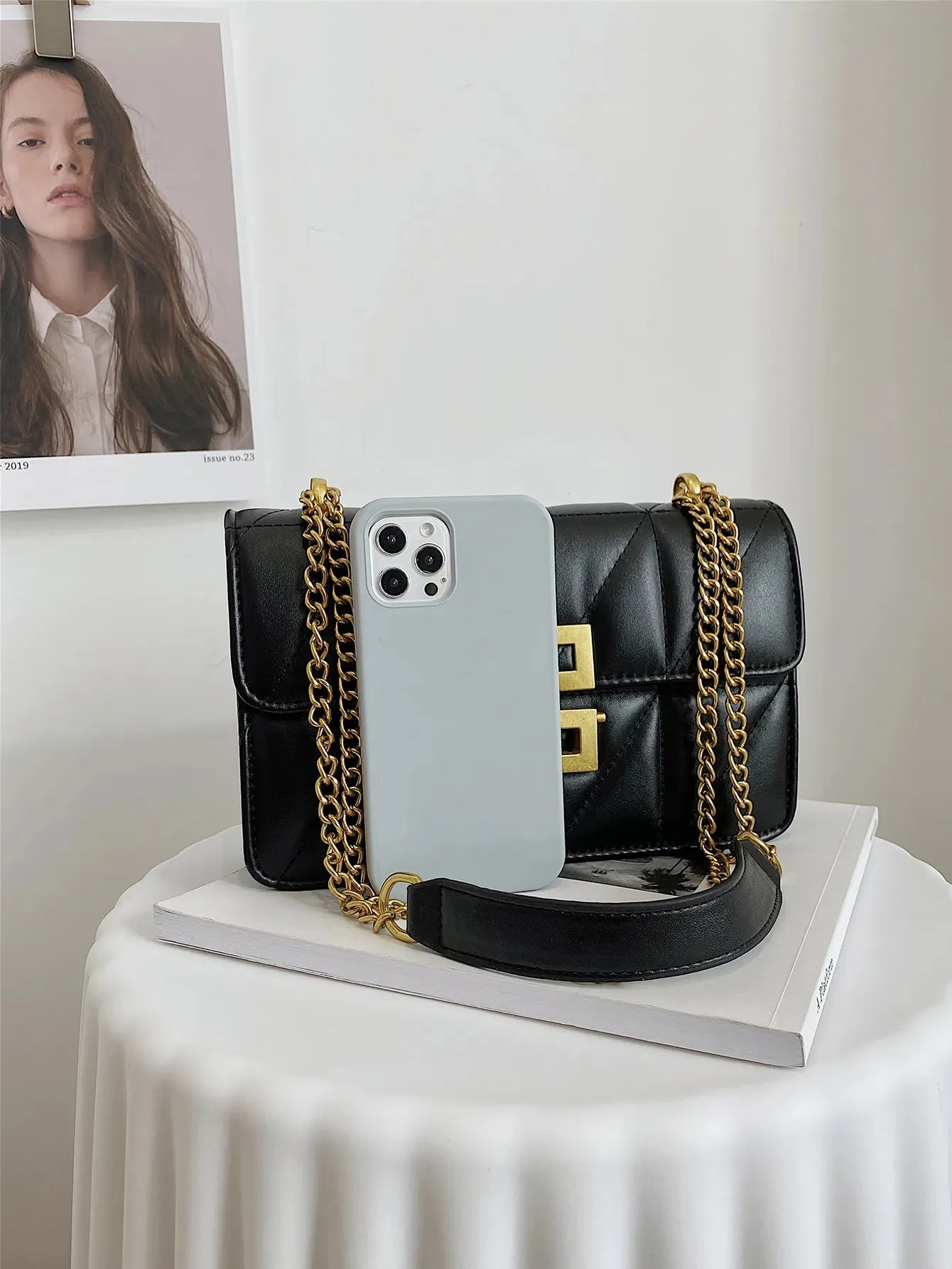 Willemina Square Quilted Flap Bag