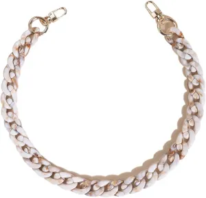 Wiwpar Acrylic Bag Strap Chain Shoulder Cross Body Purse Handbag Straps Replacement Chain White with Gold Buckle (Style 5)