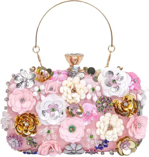Women Clutches Flower Evening Handbag Chain Strap Shoulder Bag handbag Wedding bag purse