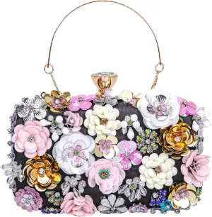 Women Clutches Flower Evening Handbag Chain Strap Shoulder Bag handbag Wedding bag purse