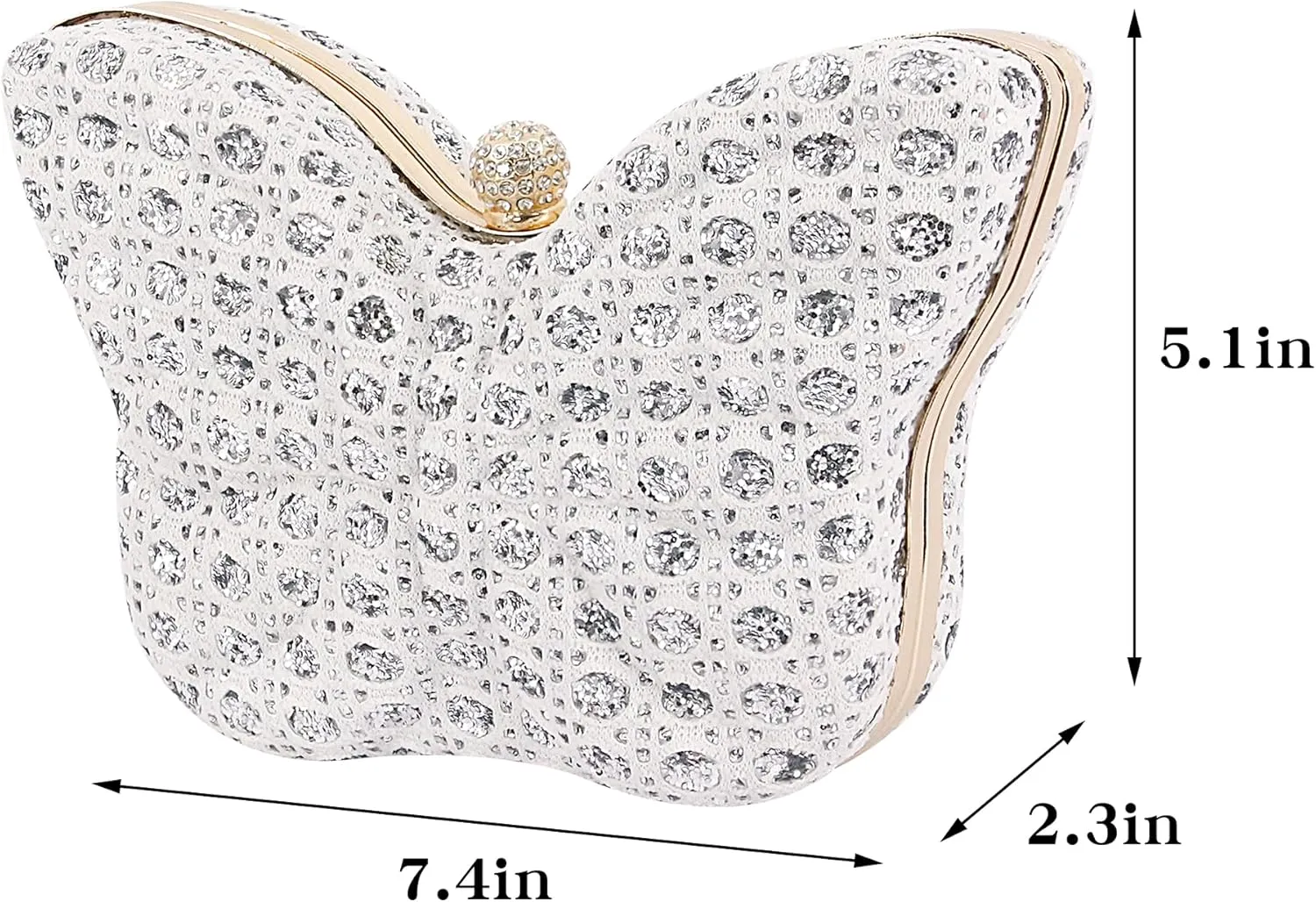 Women Elegant Butterfly Clutches Glitter Evening Bag Shoulder Bag Party Wedding Cocktail Prom Handbags