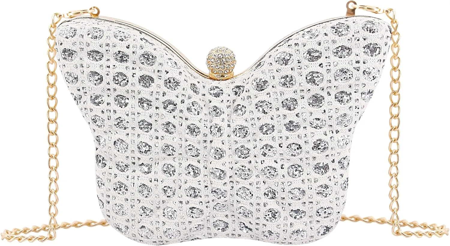 Women Elegant Butterfly Clutches Glitter Evening Bag Shoulder Bag Party Wedding Cocktail Prom Handbags