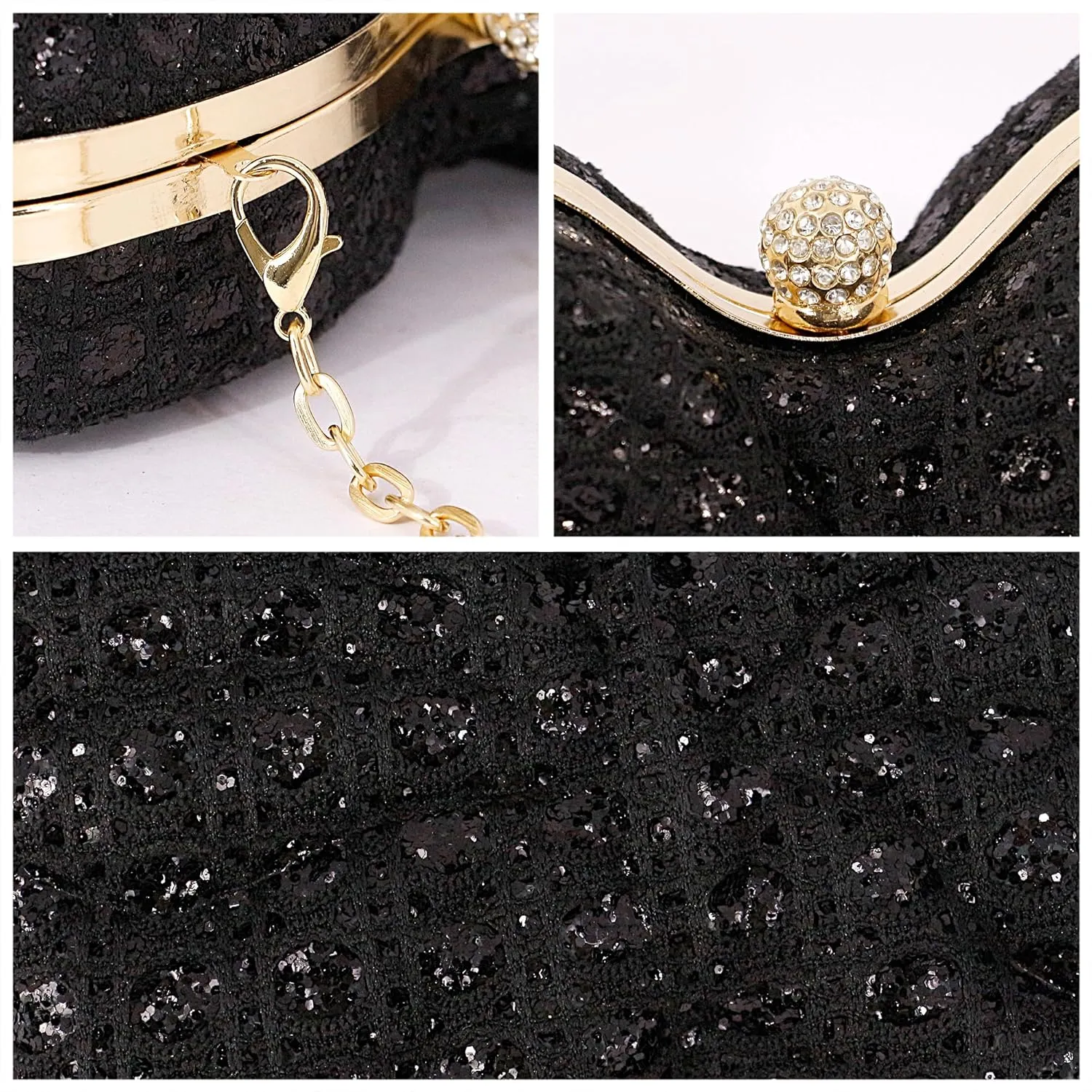 Women Elegant Butterfly Clutches Glitter Evening Bag Shoulder Bag Party Wedding Cocktail Prom Handbags