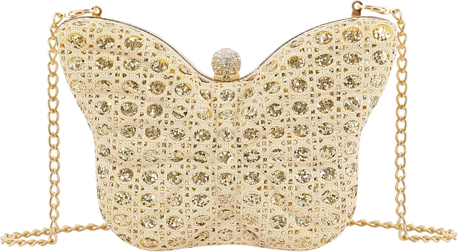 Women Elegant Butterfly Clutches Glitter Evening Bag Shoulder Bag Party Wedding Cocktail Prom Handbags