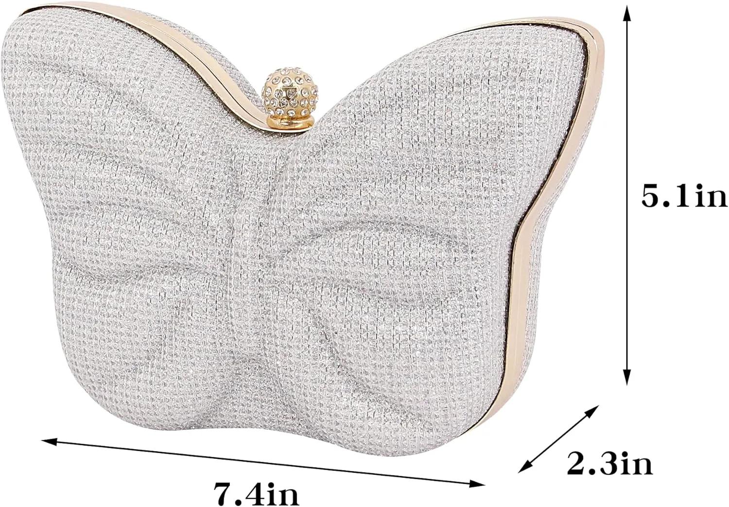 Women Elegant Butterfly Clutches Glitter Evening Bag Shoulder Bag Party Wedding Cocktail Prom Handbags