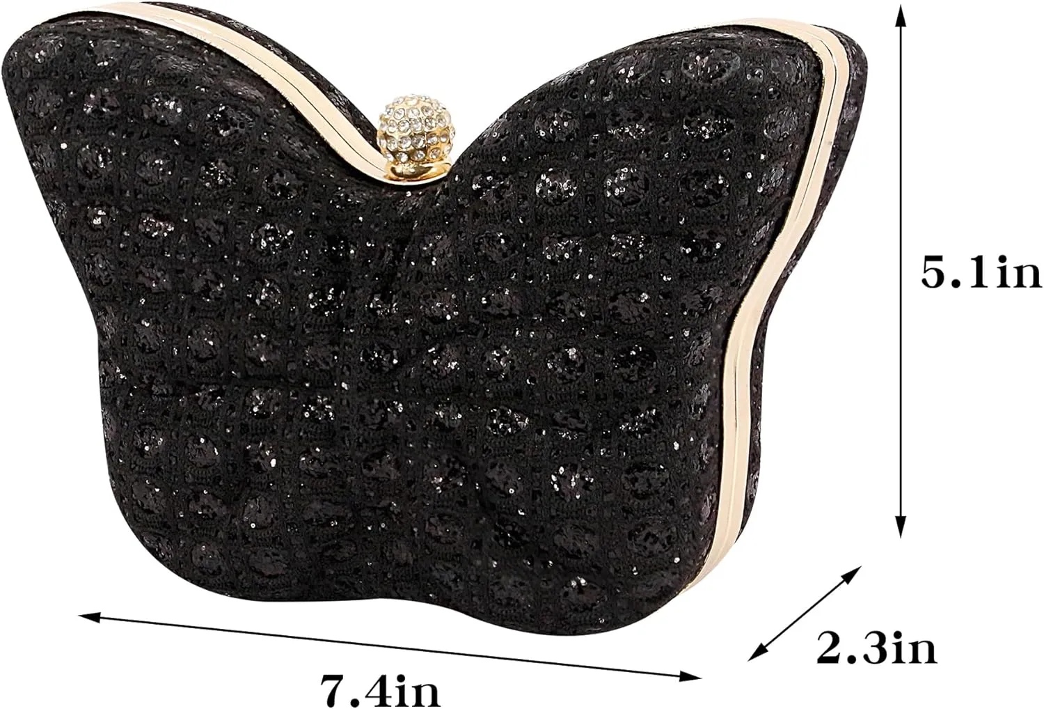 Women Elegant Butterfly Clutches Glitter Evening Bag Shoulder Bag Party Wedding Cocktail Prom Handbags