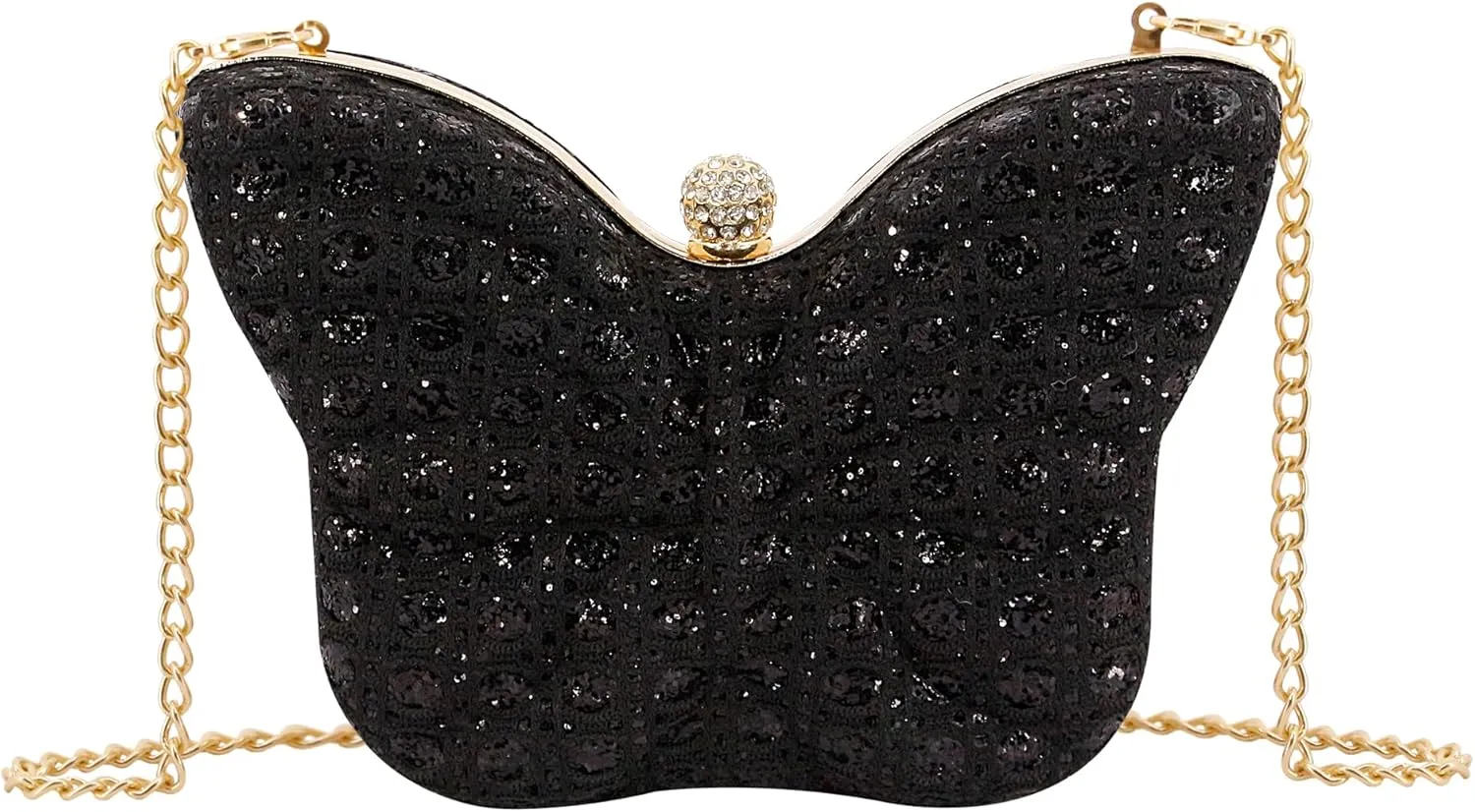 Women Elegant Butterfly Clutches Glitter Evening Bag Shoulder Bag Party Wedding Cocktail Prom Handbags